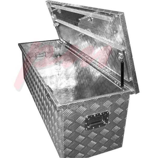 Aluminum Tool Box 1235 x 385 x 385 Checker Plate 1.8mm Lid &amp; Body Thickness