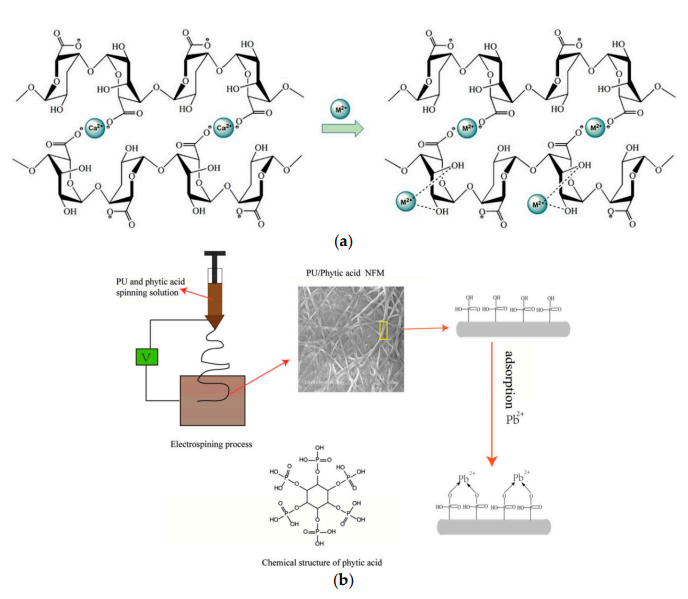 The degree of adsorption of functionalized nanofiber membranes.