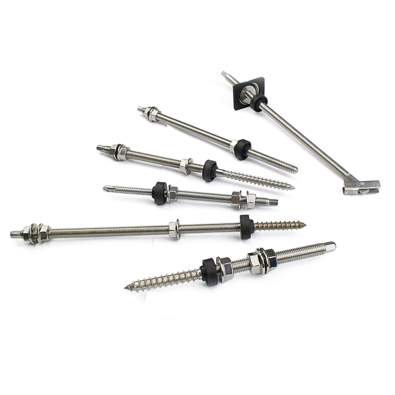 Stainless steel Double-ended thread rod bolt and nut hanger bolt solar panel screws