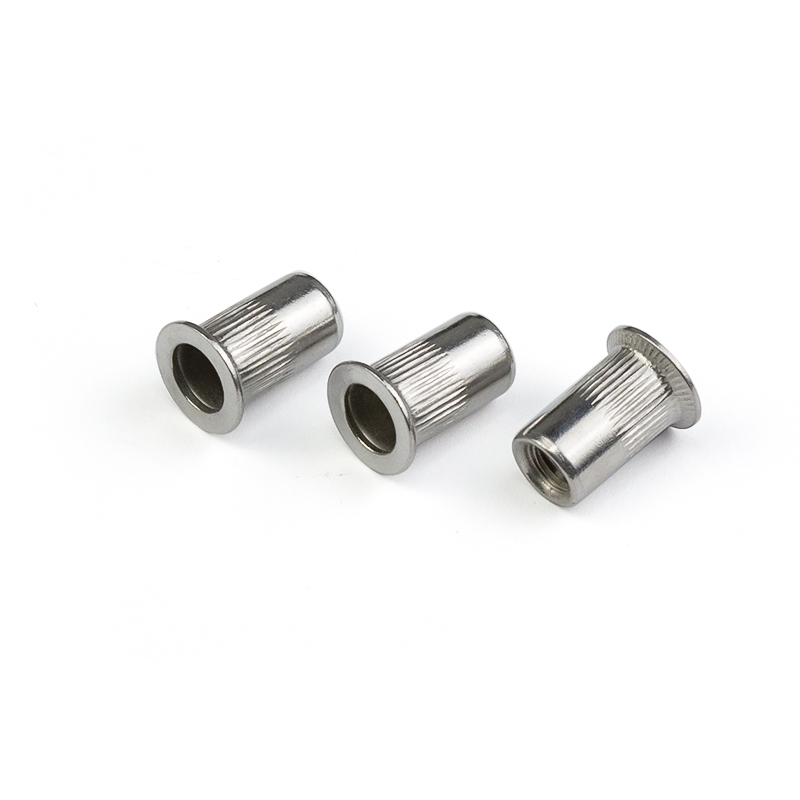 Stainless Steel Countersunk Head Knurled Body Round Flat Head Rivet Nut