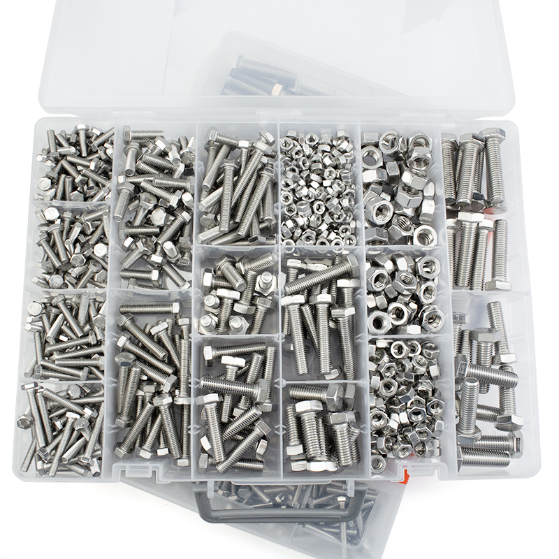 Multi Size Hexagonal Screws Fasteners Set stainless steel  hex bolt and nut Assortment Kit