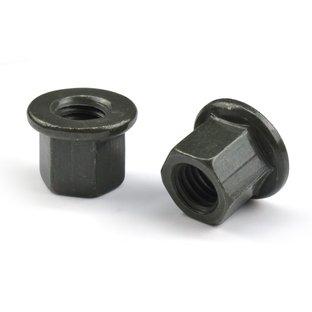 custom nut carbon steel 4.8 8.8 black oxide hex flange nut