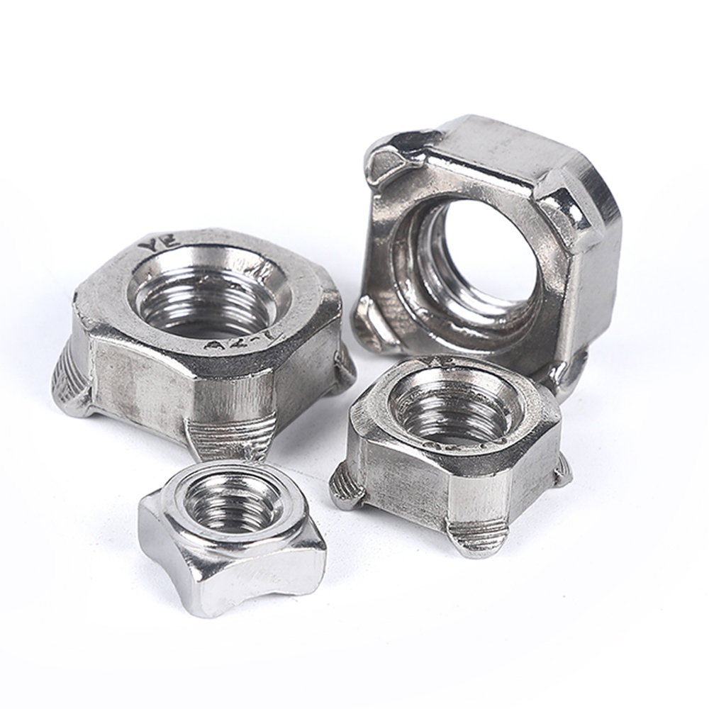 Din928 304 Stainless Steel Square Weld Nut Four Corner Projection Weld Nuts
