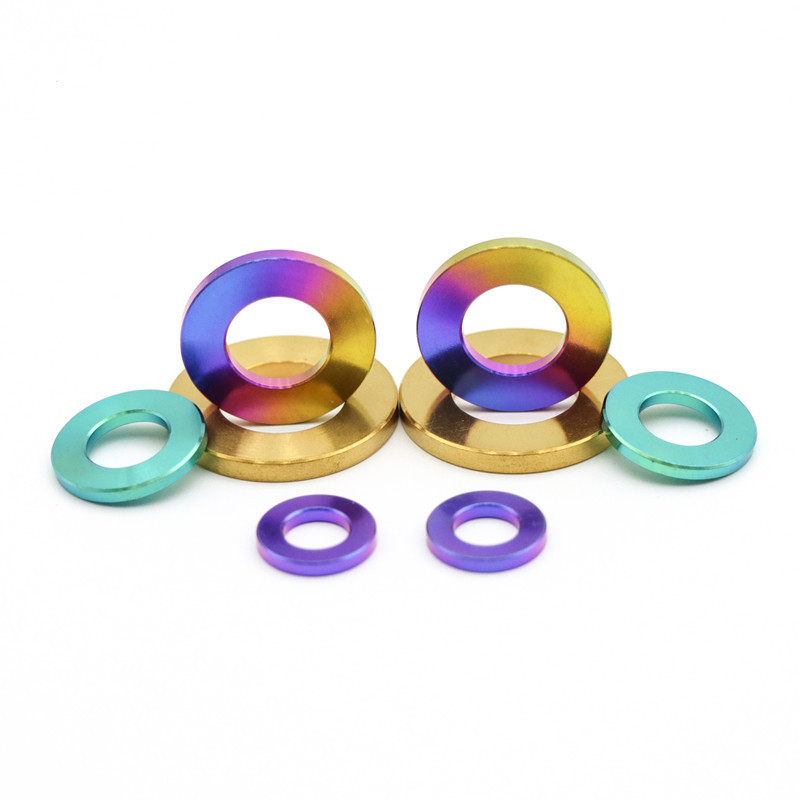 Gr5 Titanium Alloy Anodized Colored Bicycle Motorcycle Titanium Washer