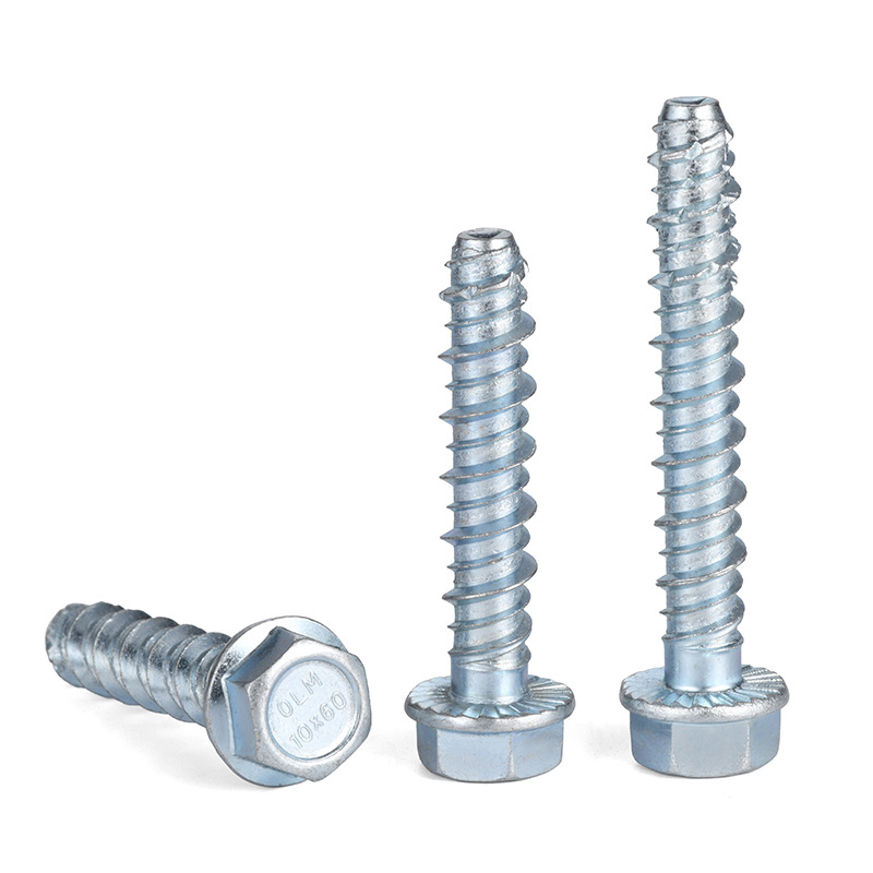 Carbon Steel Zinc Plated Hex Flange Serrated Foundation Head Concrete Expansion Anchor Screws