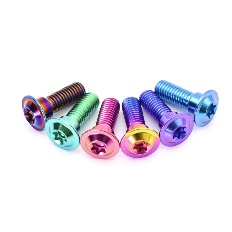 Titanium Alloy Anodized Flat Head Motorcycle Industry Brake Screws