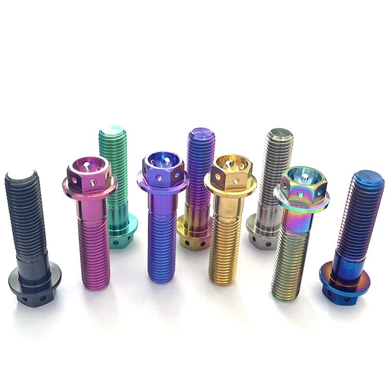 Titanium Motorcycle Conversion Flange Bolts Plum Blossom Style for DIY Motorcycle Modification
