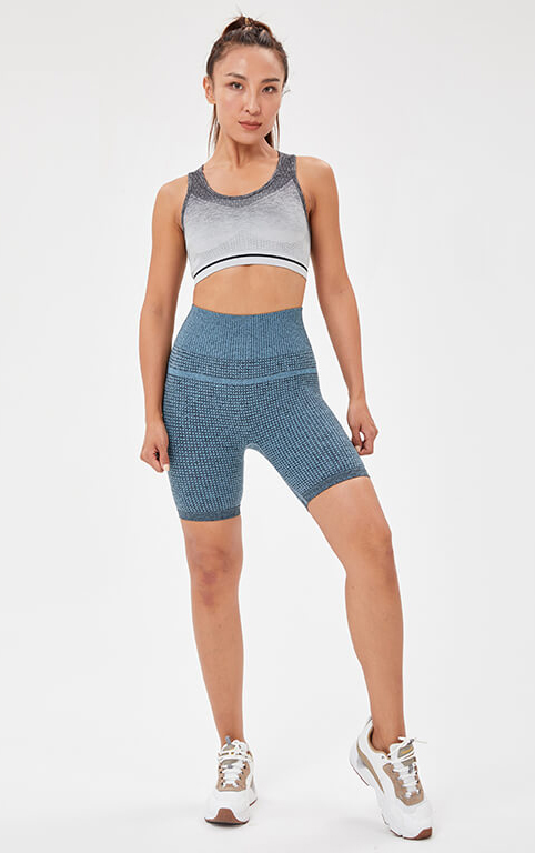 SEAMLESS KNIT FABRIC CROP SPORTS BRA