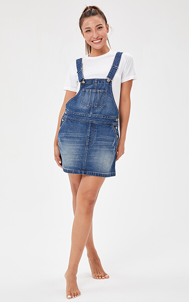 WOMENS DENIM OVERALL SKIRT