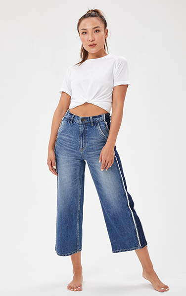 JEAN EN DENIM LARGE POUR FEMME