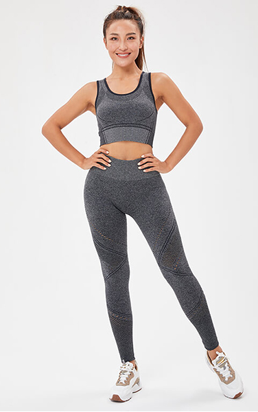 SEAMLESS  SPORTS CROP TANK TOP & FULL LENGTH TIGHTS / LEGGINGS